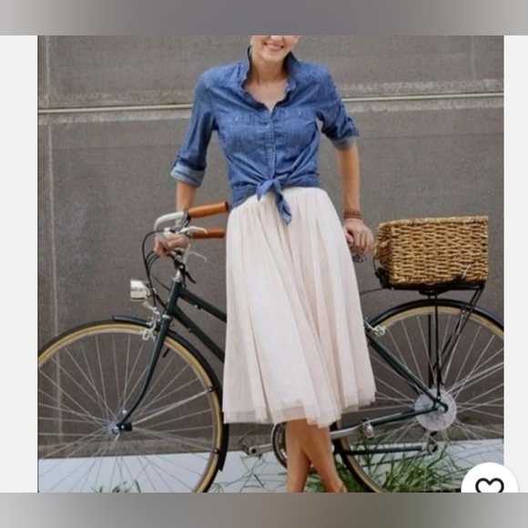 Per Se Tops - Per Se Blue Button Down Chambray Cotten Blend Shirt, 1X